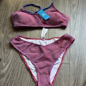 Cupshe Red and Blue Bikini Set